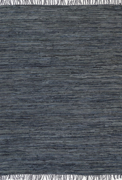 Metro Grey Modern Leather Rug 80x300cm