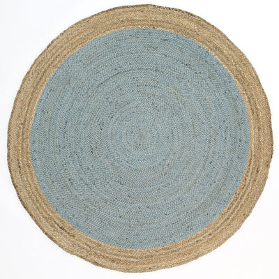 Hampton Blue Centre Jute Rug 150x150cm Round