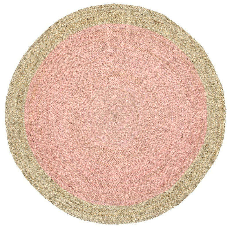 Hampton Pink Centre Jute Round Rug 150x150cm Round