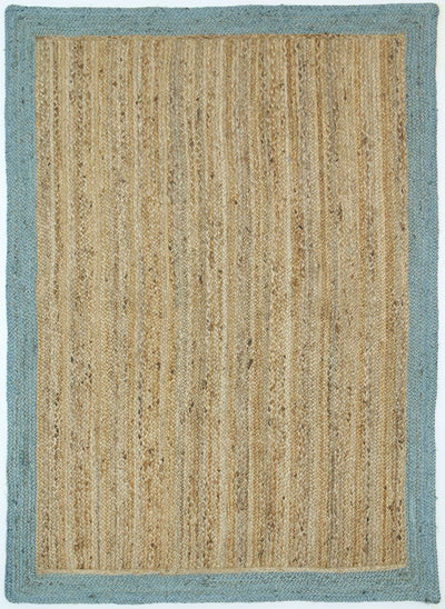 Hampton Blue Border Jute Rug 150x220cm