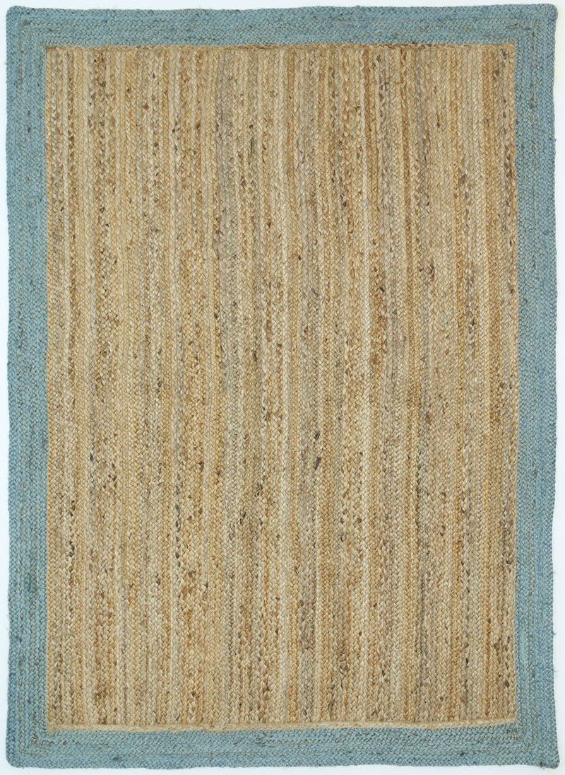 Hampton Blue Border Jute Rug 150x220cm