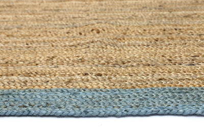 Hampton Blue Border Jute Rug 150x220cm