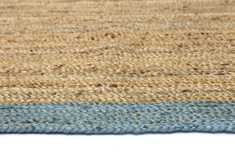 Hampton Blue Border Jute Rug 150x220cm