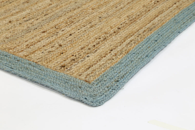 Hampton Blue Border Jute Rug 150x220cm