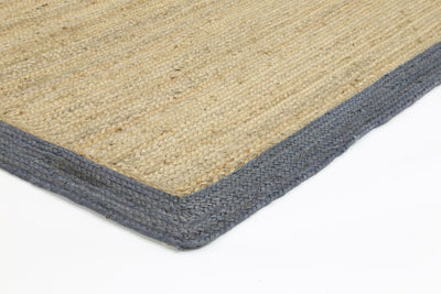 Hampton Grey Border Jute Rug 150x220cm