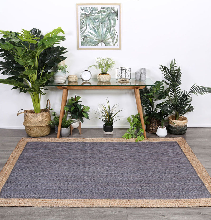 Hampton Grey Centre Jute Rug 150x220cm