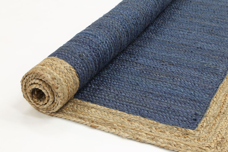 Hampton Navy Blue Centre Jute Rug 150x220cm