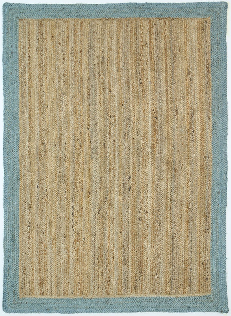 Hampton Blue Border Jute Rug 190x280cm