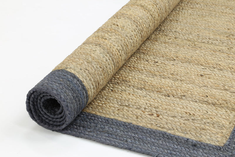 Hampton Grey Border Jute Rug 190x280cm