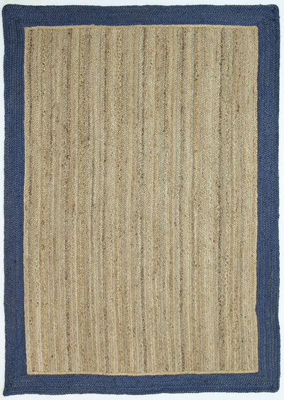 Hampton Navy Blue Border Jute Rug 190x280cm