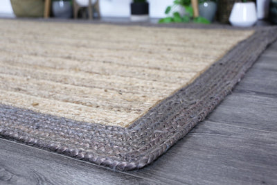 Hampton Beige Border Jute Rug 190x280cm