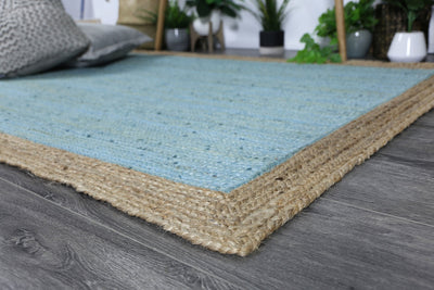 Hampton Blue Centre Jute Rug 190x280cm