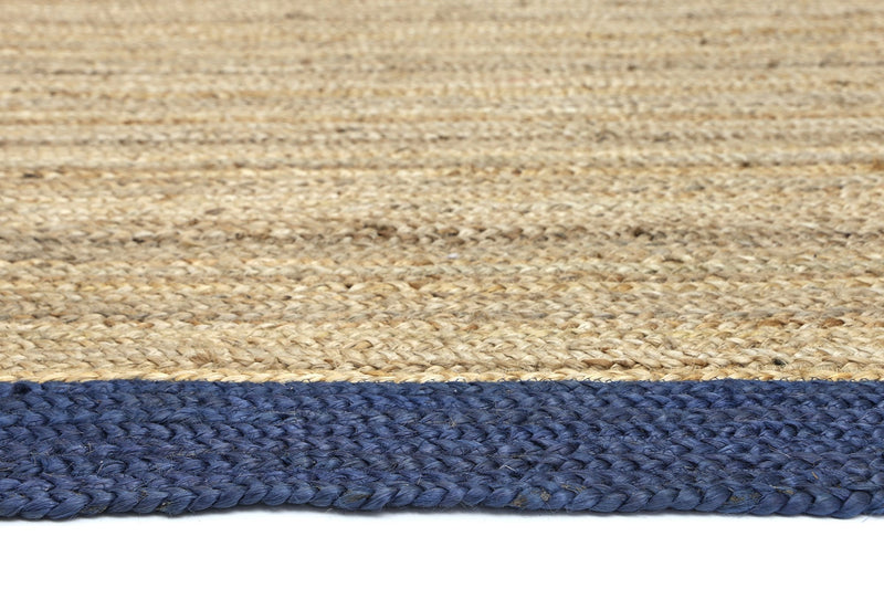 Hampton Navy Blue Border Jute Rug 230x320cm