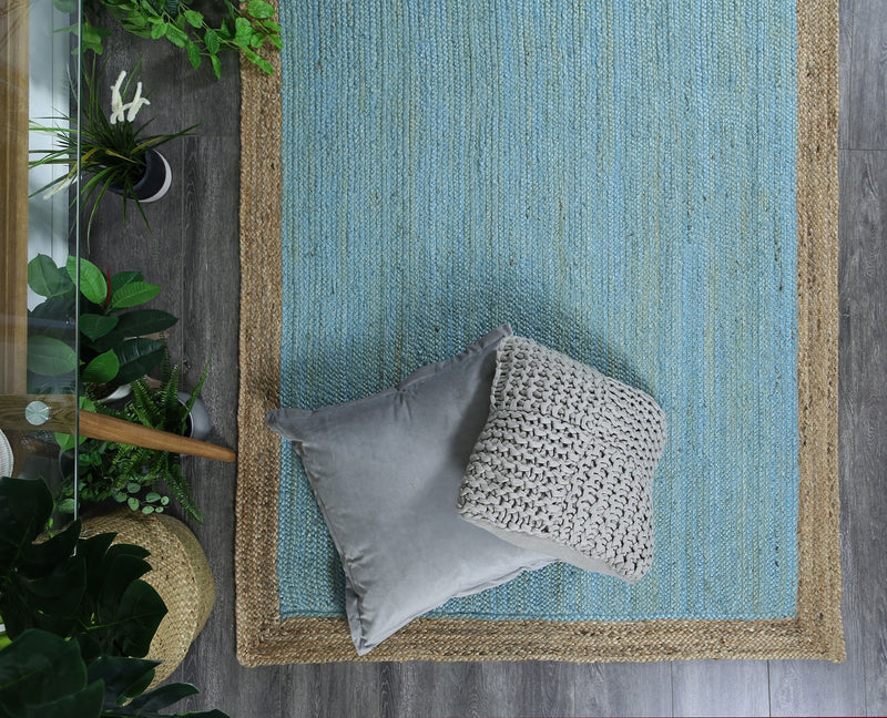 Hampton Blue Centre Jute Rug 230x320cm