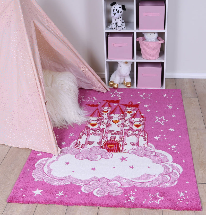 Nova Kids Pink Castle Rug 120x170 cm