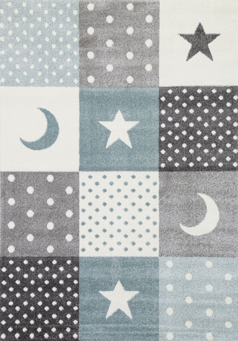 Nova Kids Blue Grey Stars & Moon Rug 120x170 cm