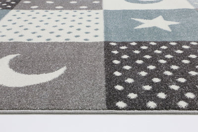 Nova Kids Blue Grey Stars & Moon Rug 120x170 cm