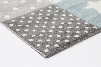 Nova Kids Blue Grey Stars & Moon Rug 120x170 cm