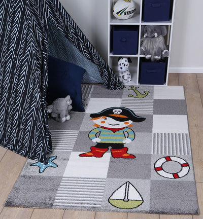 Nova Kids Grey Pirate Rug 120x170 cm