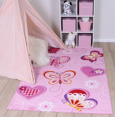 Nova Kids Pink Butterfly Rug 120x170 cm