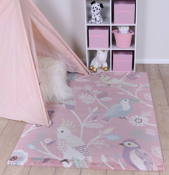 Nova Kids Pink Pastel Bird Rug 120x170 cm