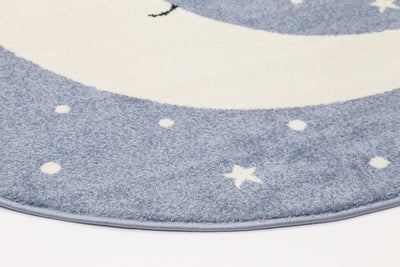 Nova Kids Blue Goodnight Moon Rug 133x133 cm Round