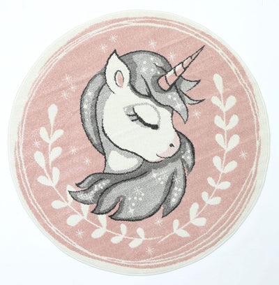 Nova Kids Pink Unicorn Round Rug 133x133 cm Round