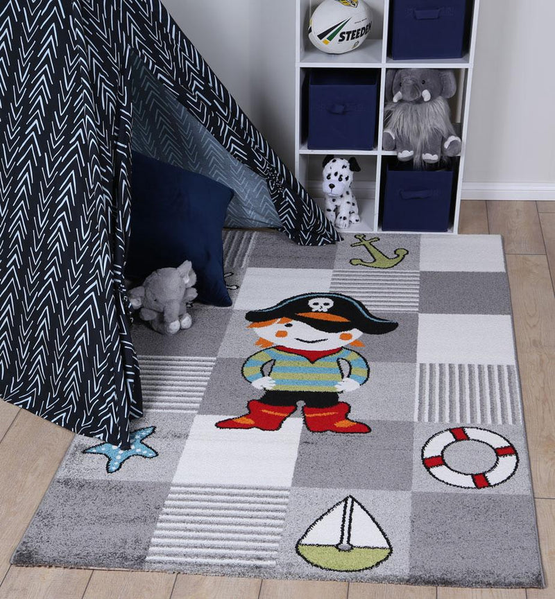 Nova Kids Grey Pirate Rug 160x230 cm