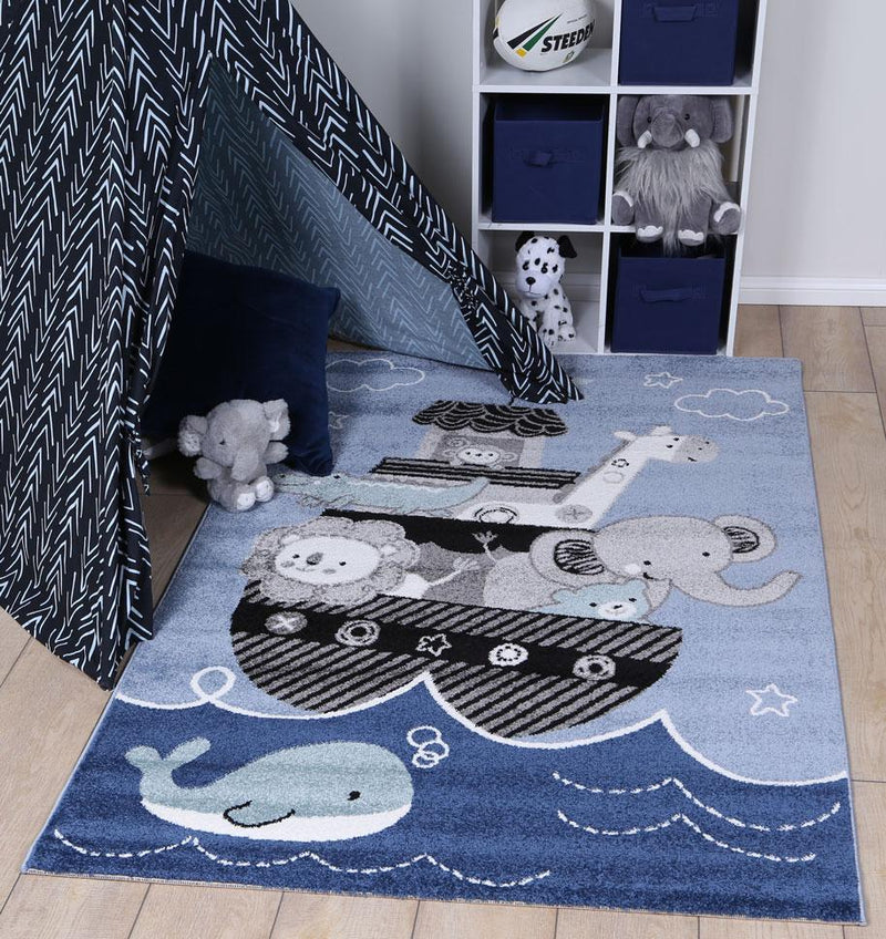 Nova Kids Blue Animal Arc Rug 160x230 cm