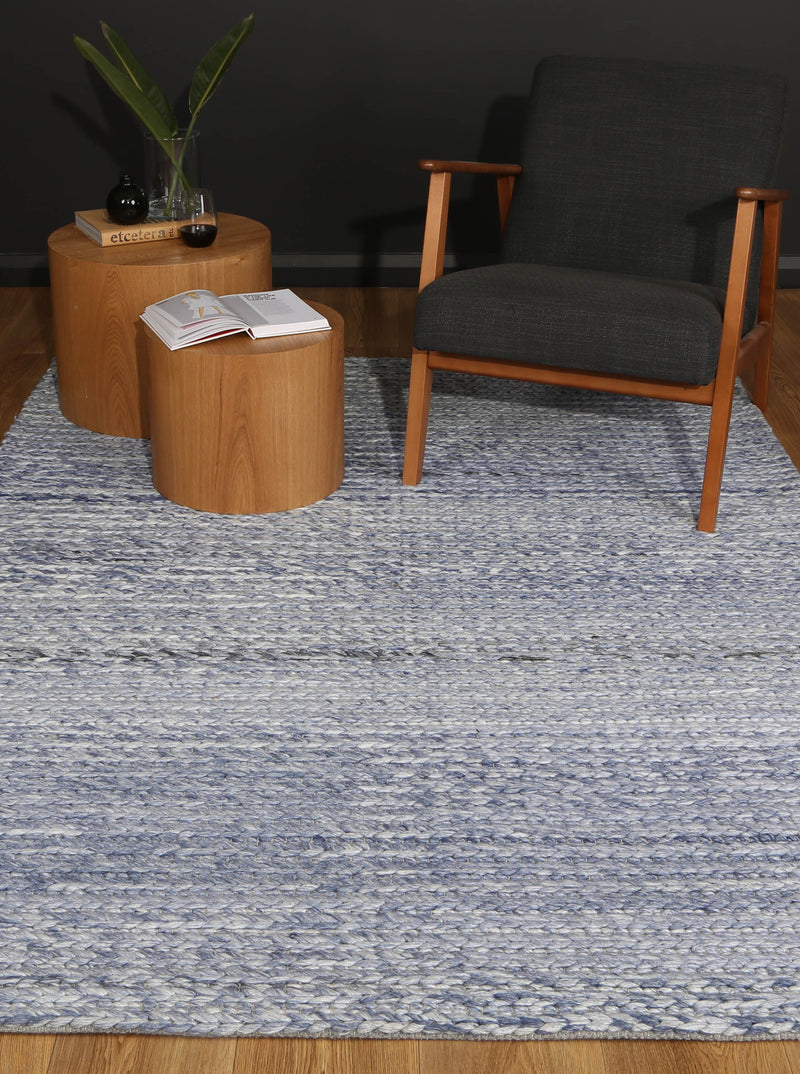 Zayna Cue Blue Wool Blend Rug 160x230cm