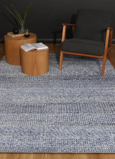 Zayna Grace Blue Wool Blend Rug 160x230cm