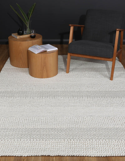 Zayna Grace White Wool Blend Rug 160x230cm