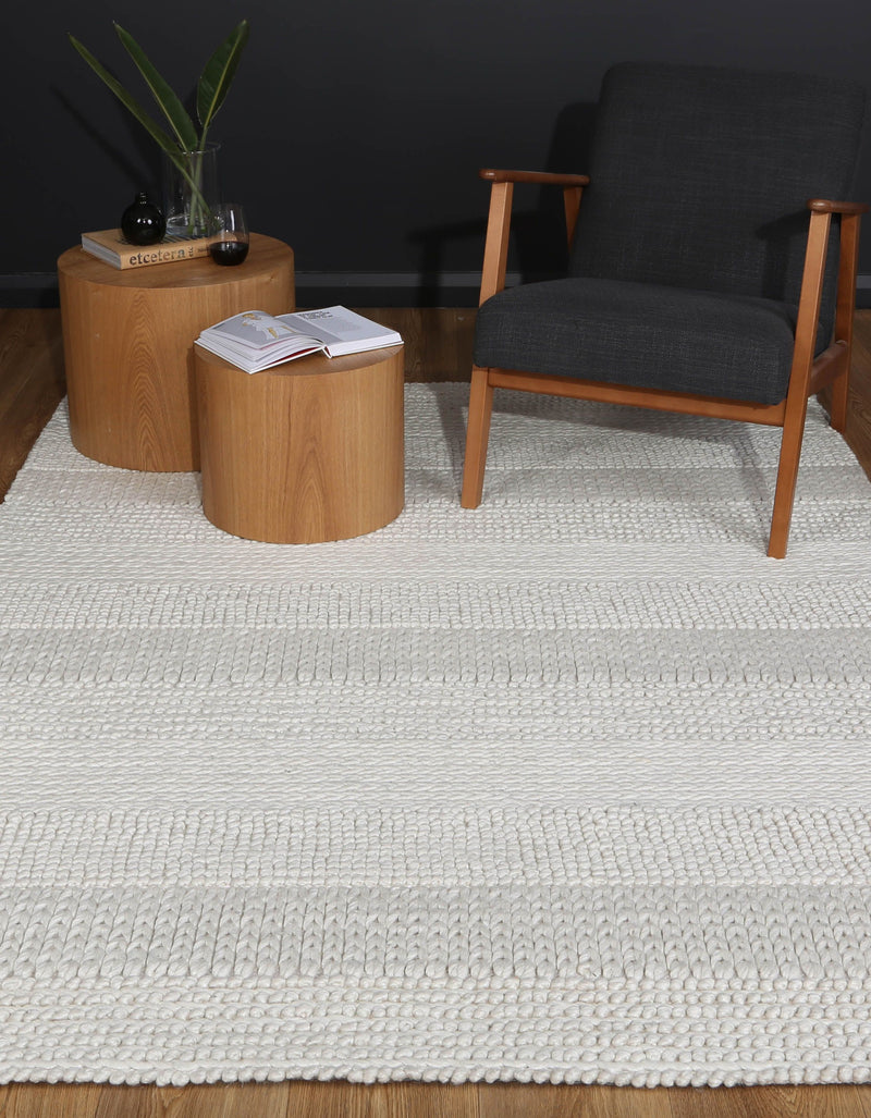 Zayna Grace White Wool Blend Rug 160x230cm