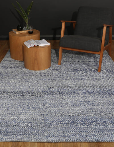 Zayna Loopy Blue Wool Blend Rug 160x230cm