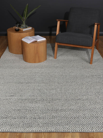 Zayna Loopy Grey Wool Blend Rug 160x230cm