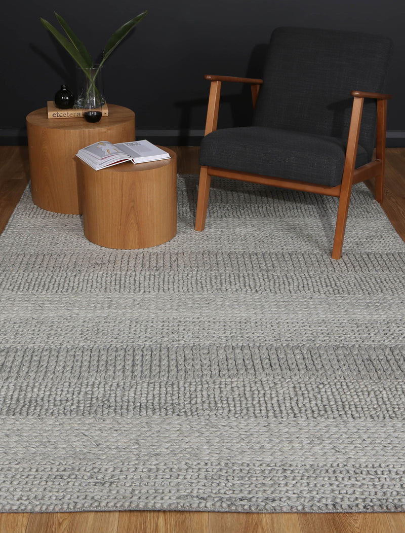 Zayna Grace Grey Wool Blend Rug 200x290cm