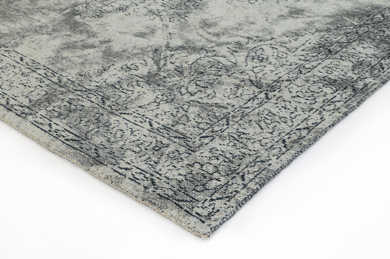 Bohemian Grey Distressed Boardered Rug 120x170cm