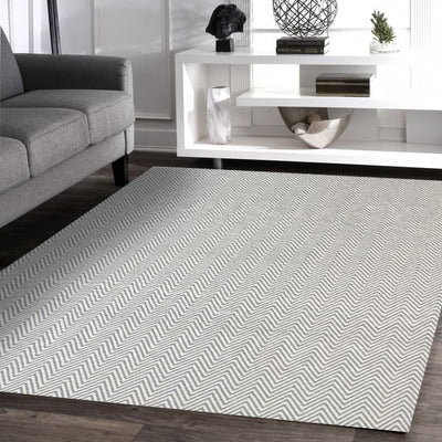 Illusion Grey Natural Cotton Rug 160x230