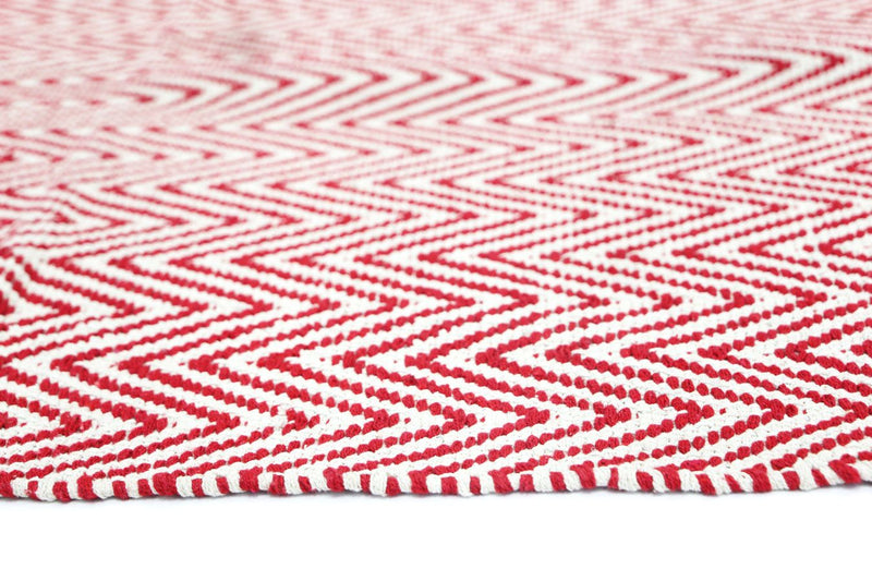 Illusion Red Natural Cotton Rug 160x230