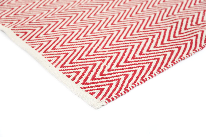 Illusion Red Natural Cotton Rug 160x230