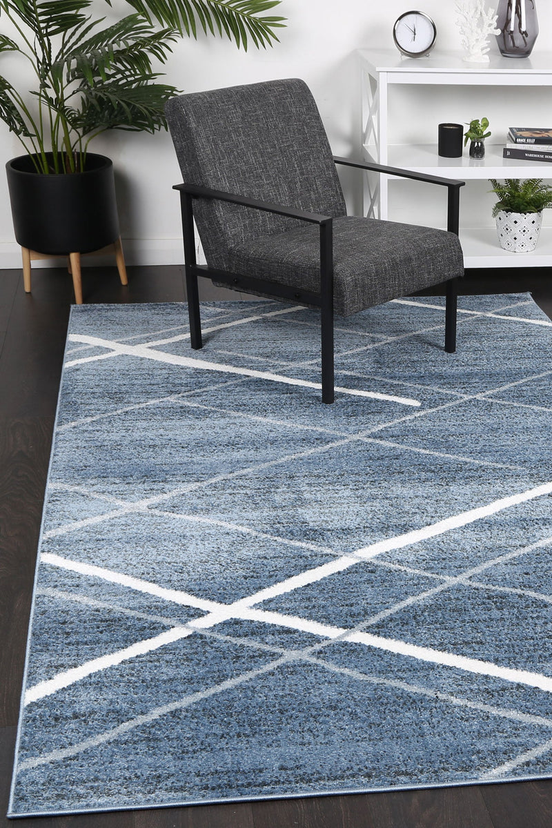 Windjana Abstract Stripe Blue Rug 160x230cm