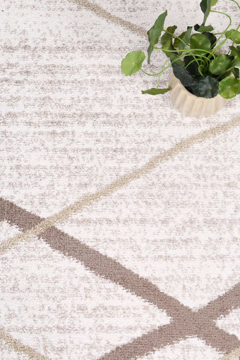 Windjana Abstract Stripe Latte Rug 160x230cm