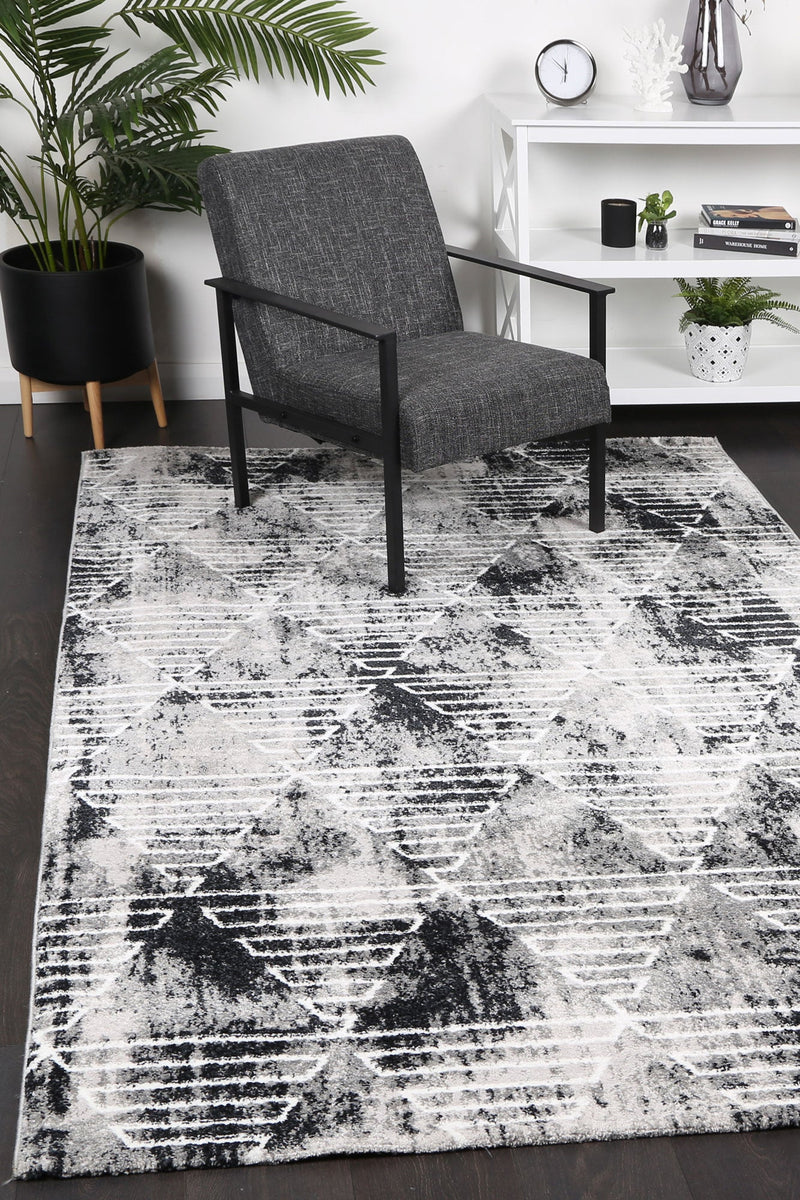 Windjana Transitional Geometric Grey Rug 160x230cm