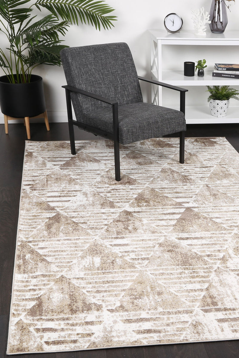 Windjana Transitional Geometric Latte Rug 160x230cm