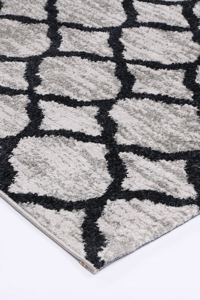 Windjana Lattice Charcoal Rug 160x230cm