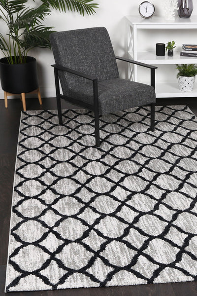 Windjana Lattice Charcoal Rug 160x230cm