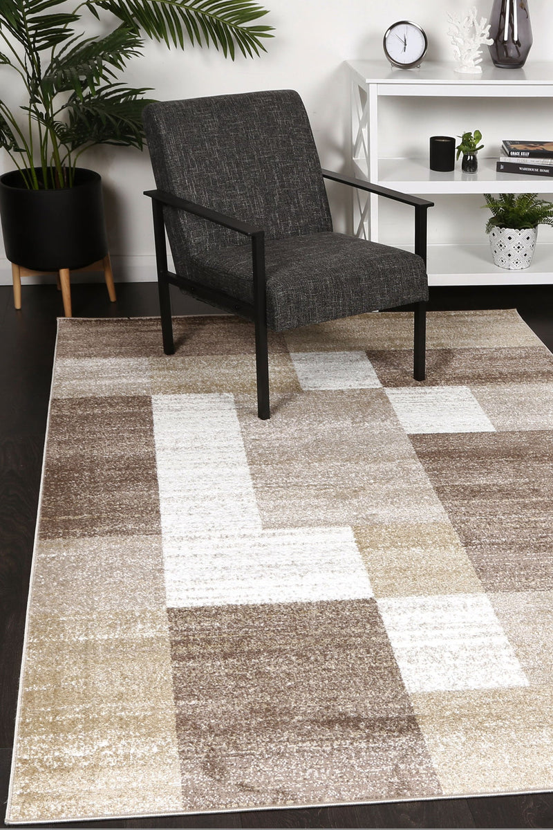 Windjana Abstract Geometric Beige Rug 160x230cm