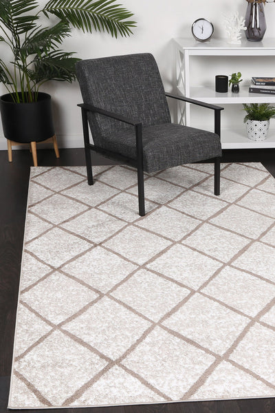 Windjana Diamond Latte Rug 200x290cm