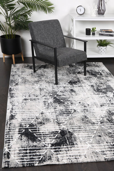 Windjana Transitional Geometric Grey Rug 200x290cm