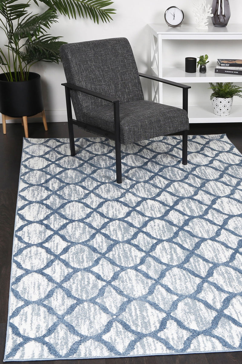 Windjana Lattice Blue Rug 200x290cm